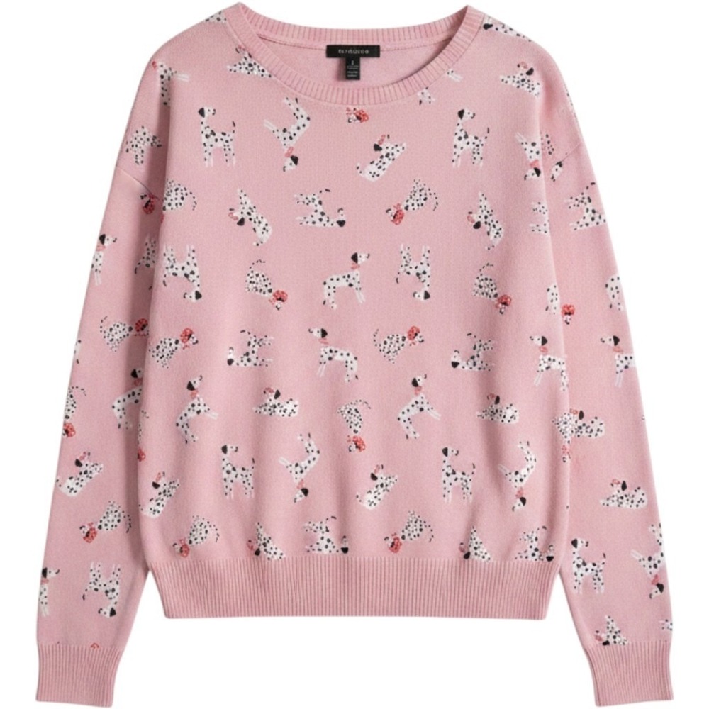 Cuddl Duds long-sleeve knit lounge top all-over Dalmatian dog print Sz XXL 2XL